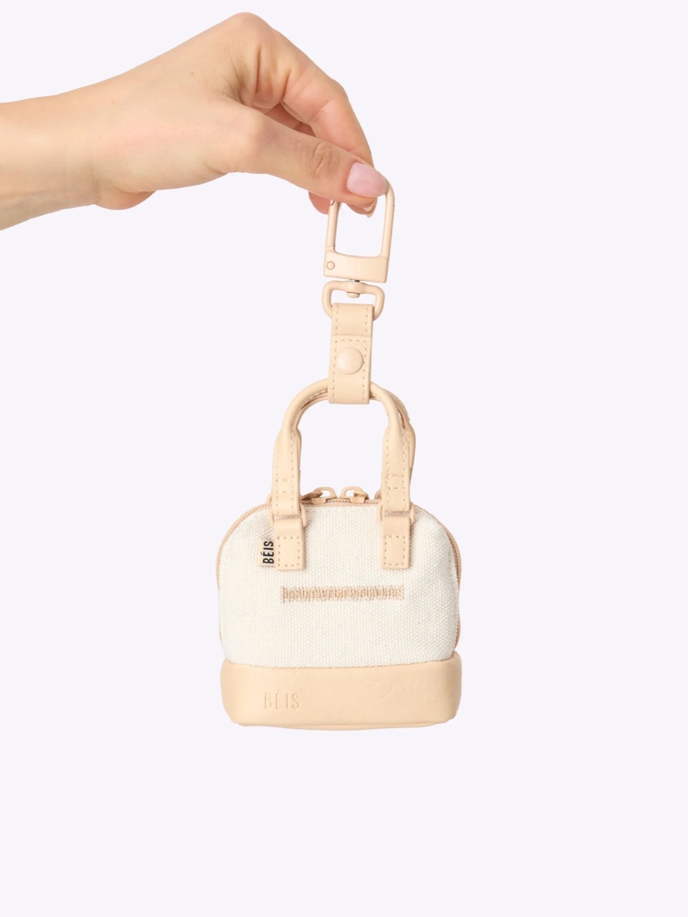 BEIS The Micro Weekender Charm in Beige